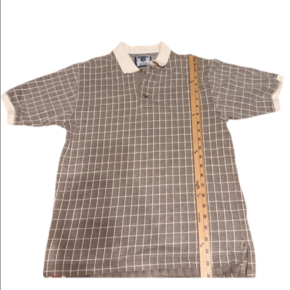 Men's Gray Checkered Polo Shirt casual collection